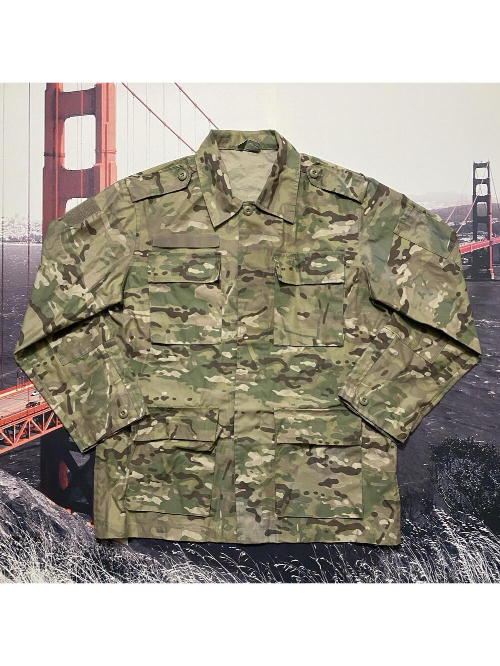 Military Camo Field Jacket Mens Size Medium BDU Shirt Army Coat Combat Tactical